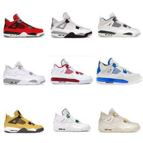 Jordan Air Jordan 4 Retro Green Metallic Mid-Top Basketball Shoes-4539