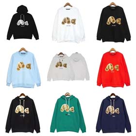 Angels Broken head embroidered bear hoodie-2215