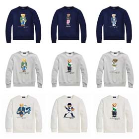 POLO Warm couple sweatshirt with bear print casual-2252