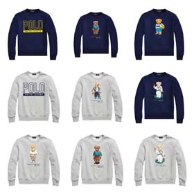 POLO Unisex Bear Print Autumn and Winter Sweatshirt-2254